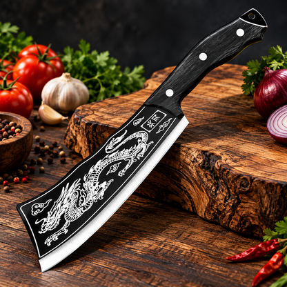 Japanese Dragon Chopping Knife Stainless Steel